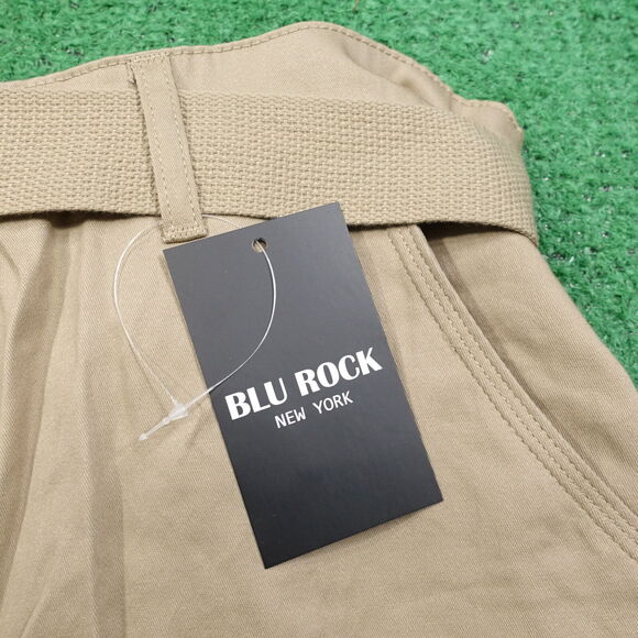 NWT BLU ROCK NEW YORK BEIGE TAN CARGO SHORTS W/ BELT MENS SIZE 38 NEW! - Picture 3 of 8
